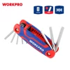 Imagine 1/11 - Workpro WP222019 Set chei imbus rabatabile Cr-V 8 buc