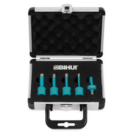 BIHUI DBDMK5 Set burghie diamantate pentru polizor unghiular 5 piese (6-8-10-12mm + adaptor pentru bormasina)