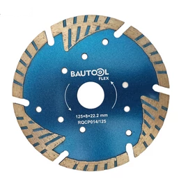 Bautool RQCP014/125 Disc diamantat turbo, pentru beton, piatra, granit 125/8 mm