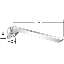 Vormann 00143200Z Consola rabatabila zincata pentru rafturi 200x60x47 mm