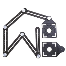 Bautool 4001621502 Sablon pentru marcare si gaurire gresie si faianta, 6 laturi, masurare unghiuri