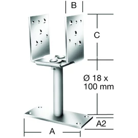 Vormann 71326000 Papuc reazem cu talpa fixa, reglabil 70-150x70x115 mm
