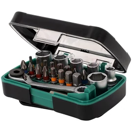 Hikoki 750362 Set mixt biti, prelungitor insurubare, cheie cu clichet, 24 piese
