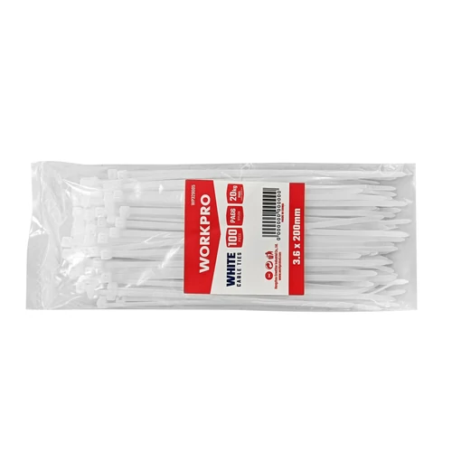 Workpro WP329005 Coliere plastic (fasete) 3,6x200mm albe