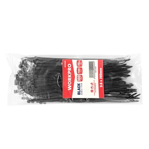 Workpro WP329010 Coliere plastic (fasete) 3,6x200mm negre