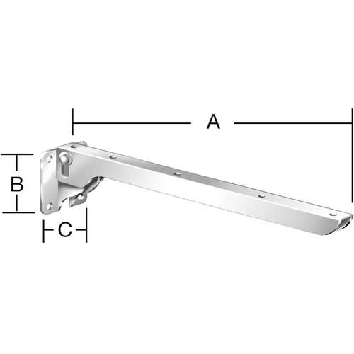 Vormann 00143200Z Consola rabatabila zincata pentru rafturi 200x60x47 mm