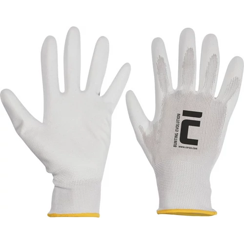 Cerva 0108000699100 Manusi  de protectie imersate in PU, alb "Bunting Evo", marimea 10