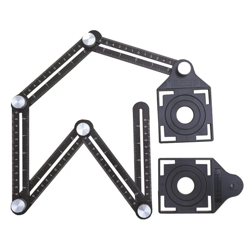Bautool 4001621502 Sablon pentru marcare si gaurire gresie si faianta, 6 laturi, masurare unghiuri