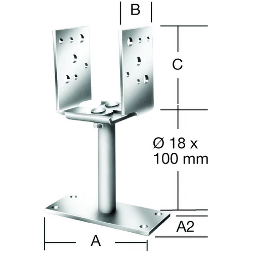 Vormann 71326000 Papuc reazem cu talpa fixa, reglabil 70-150x70x115 mm