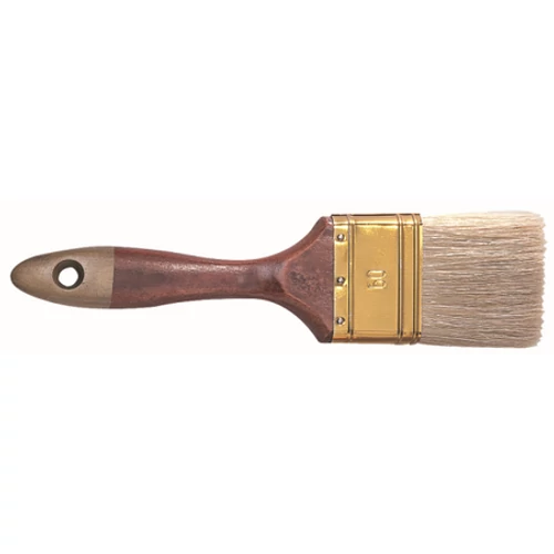 Bautool 81123010 Pensula plata cu maner din lemn, par deschis, 30 mm