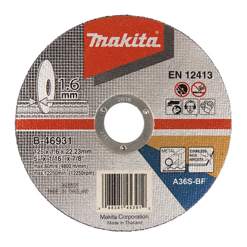 Makita B-46931 Disc taiere inox, metal 125x1.2x22.23 mm