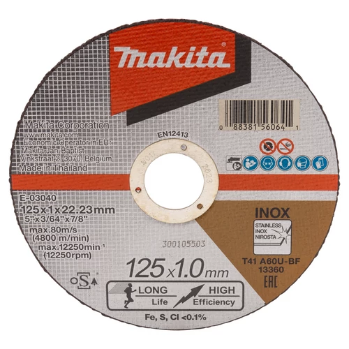 MAKITA E-03040  Disc taiere Inox 125x1x22.23 mm
