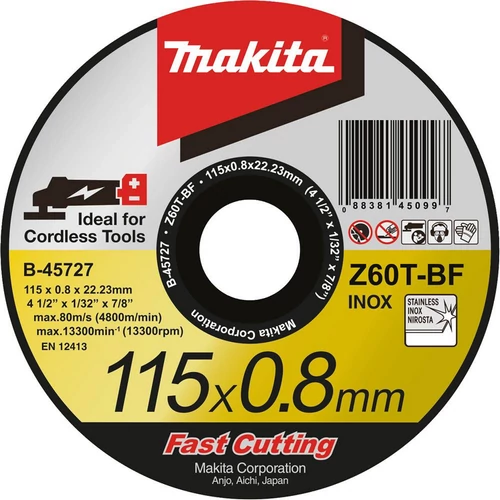 Makita B-45727 Disc taiere inox, metal 115x0.8x22.23 mm